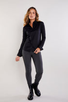 Black || Alida Button Down Poplin Shirt